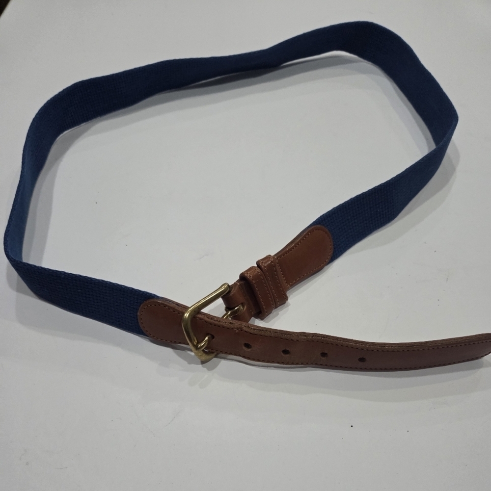 Coach Blue and Brown Belt with Gold Buckle Men's Sz.38